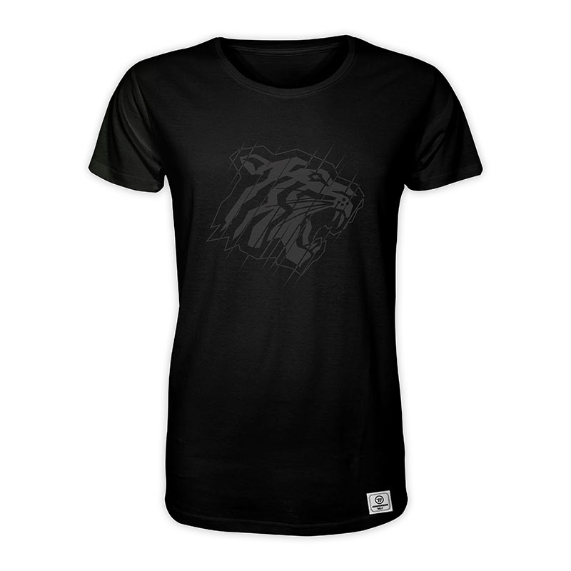 T-Shirt "Tigerkopf Glitch" schwarz